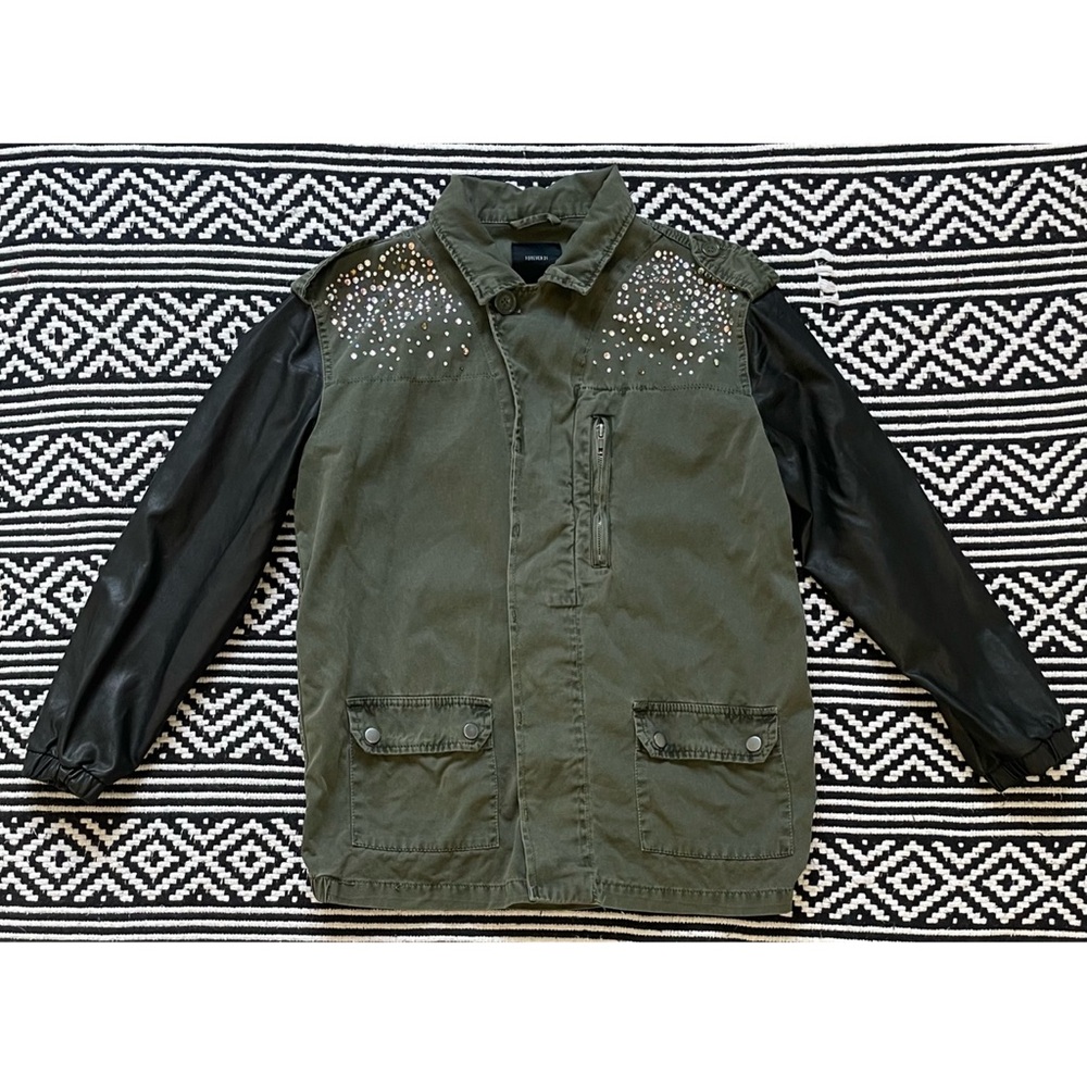 Forever 21 Military Style Rhinestone Utility Jacket - Picture 3 of 15